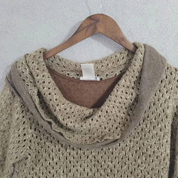Soft Surroundings Womens Medium Open Knit Cowl Neck Sweater Acrylic Cotton  4CT - Picture 6 of 7